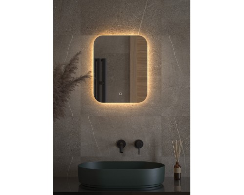 Зеркало Defesto Opti 40x50 с подсветкой 15W-3000К/Сенсорный выключатель/Теплый белый свет