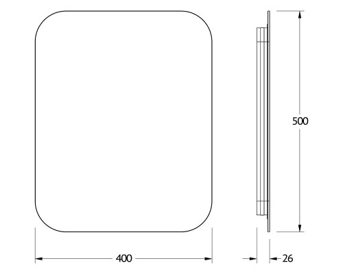 Зеркало Defesto Opti 40x50 с подсветкой 15W-3000К/Сенсорный выключатель/Теплый белый свет