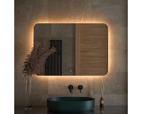 Зеркало Defesto Opti 100x70 с подсветкой 32W-3000К/Сенсорный выключатель/Теплый белый свет