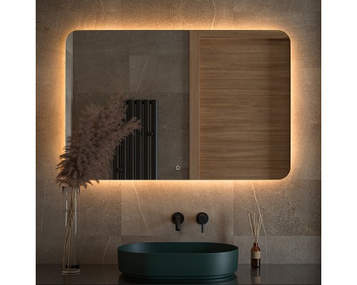 Зеркало Defesto Opti 120x80 с подсветкой 38W-3000К/Сенсорный выключатель/Теплый белый свет