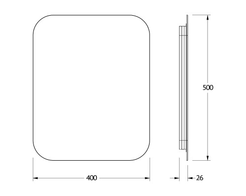 Зеркало Defesto Opti 40x50 с подсветкой 15W-4500К/ИК - выключатель/Нейтральный белый свет