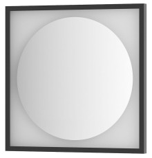 Зеркало Defesto Eclipce 60х60 с подсветкой 12W-4500К/в багетной раме/Без выключателя/Нейтральный белый свет/Черная рама