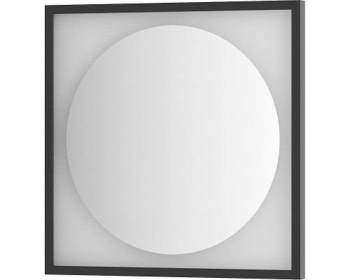 Зеркало Defesto Eclipce 60х60 с подсветкой 12W-4500К/в багетной раме/Без выключателя/Нейтральный белый свет/Черная рама
