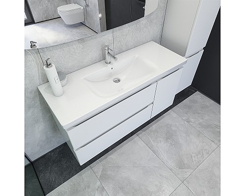 Тумба под раковину Caprigo Forte 120 36117R-SF027 подвесная Белая матовая