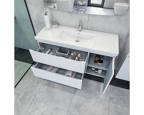 Тумба под раковину Caprigo Forte 120 36117R-SF027 подвесная Белая матовая