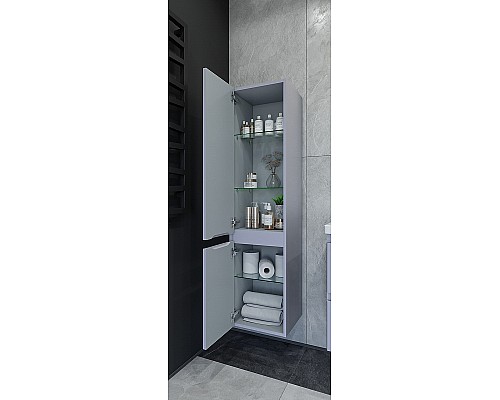 Шкаф пенал Caprigo Forte 35 L 36150L-SF028 подвесной Серый матовый