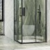 Душевой уголок Maybah Glass 1000x1000x1950 раздвижной профиль Черный стекло прозрачное
