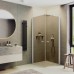 Душевой уголок Maybah Glass 800x800x1980 на монопетлях Белый стекло бронзовое