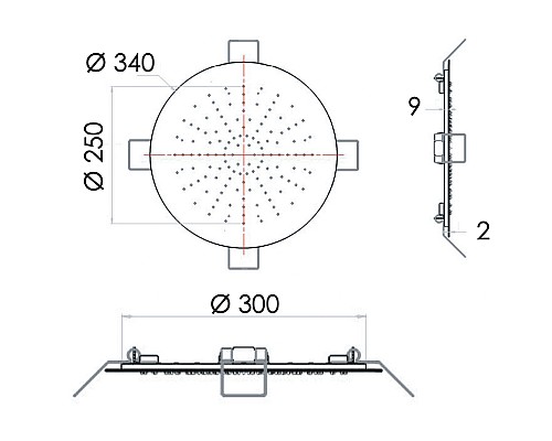 Верхний душ Remer 357EFM34NO Черный матовый