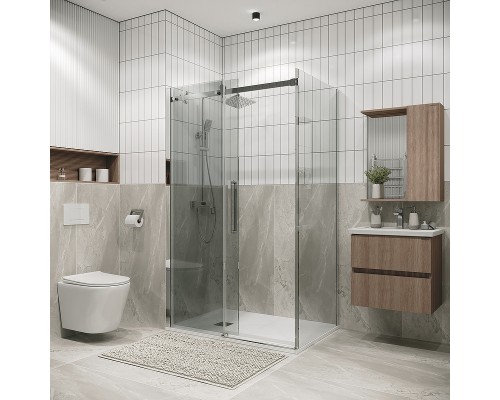 Душевой уголок Grossman Classic 130х80 120.K33.04.1380.10.00 профиль Хром стекло прозрачное