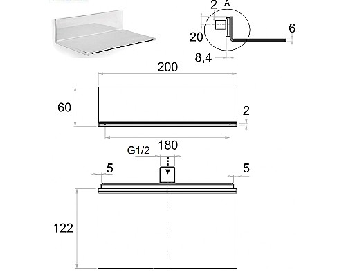 Верхний душ Remer 359XL Хром