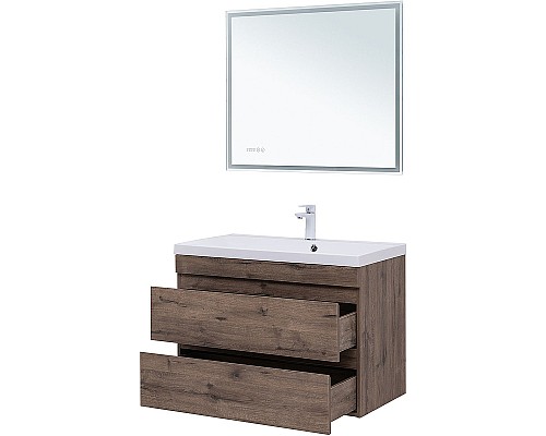 Тумба под раковину Aquanet Нота New 90 334193 подвесная Дуб веллингтон табак