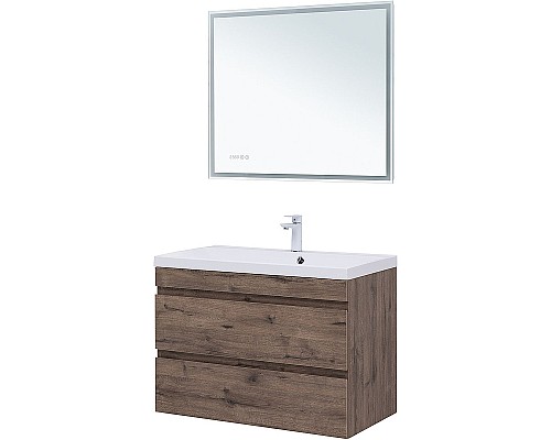 Тумба под раковину Aquanet Нота New 90 334193 подвесная Дуб веллингтон табак