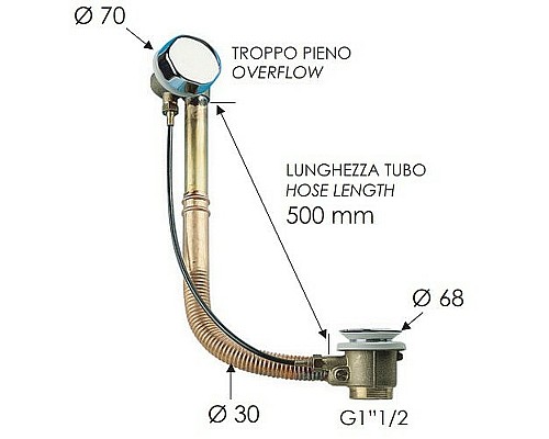 Слив-перелив Remer 96VO полуавтомат Бронза