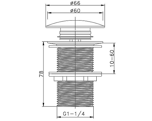 Донный клапан Raglo R600.02 click-clack Хром