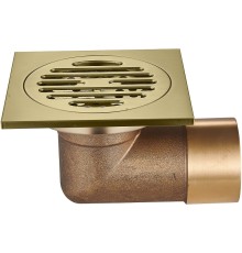 Душевой трап Raglo 100x100 с решеткой Золото матовое