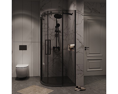 Душевой уголок Grossman Classic 100х100 301.K33.04.1010.21.10 профиль Черный матовый стекло тонированное