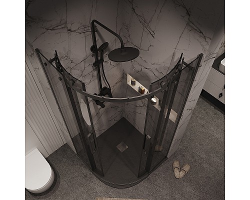 Душевой уголок Grossman Classic 100х100 301.K33.04.1010.21.10 профиль Черный матовый стекло тонированное