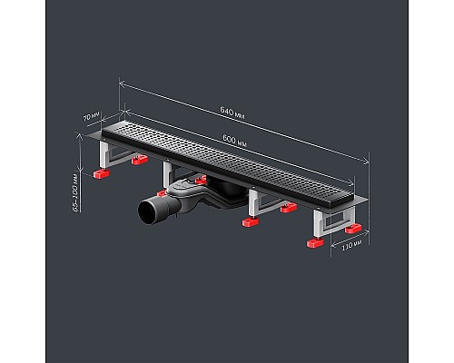 Душевой лоток AM.PM MasterFlow 60 W01SC-P11-060-01BM с Черной матовой решеткой Cut Gradient