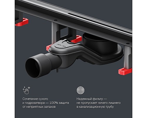 Душевой лоток AM.PM MasterFlow 60 W01SC-S11-060-05BM с Черной матовой решеткой Slim line