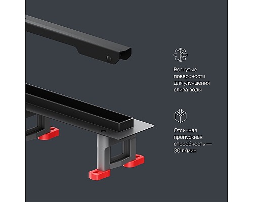 Душевой лоток AM.PM MasterFlow 60 W01SC-S11-060-05BM с Черной матовой решеткой Slim line