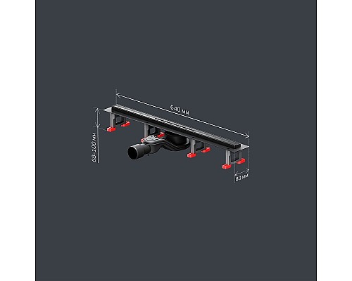 Душевой лоток AM.PM MasterFlow 60 W01SC-S11-060-05BM с Черной матовой решеткой Slim line