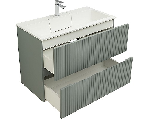 Тумба под раковину Aquanet Джейн 100 313320 подвесная Мисти грин