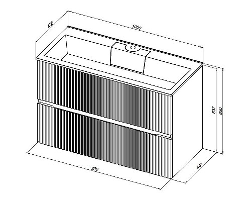Тумба под раковину Aquanet Джейн 100 313320 подвесная Мисти грин