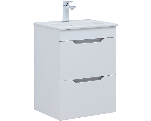 Тумба под раковину Aquanet Практика 50 330455 подвесная Белая матовая