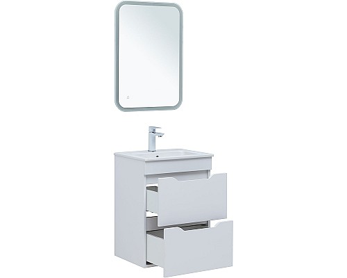 Тумба под раковину Aquanet Практика 50 330455 подвесная Белая матовая