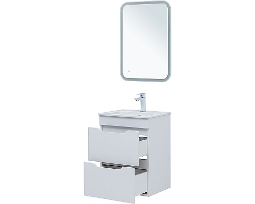 Тумба под раковину Aquanet Практика 50 330455 подвесная Белая матовая