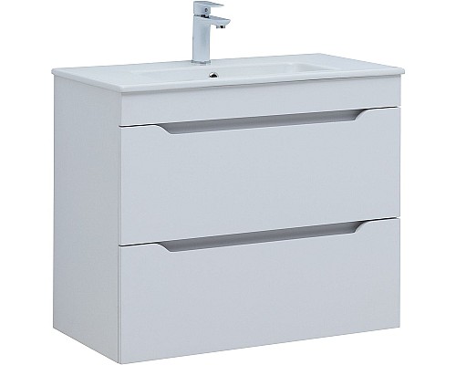 Тумба под раковину Aquanet Практика 80 330459 подвесная Белая матовая