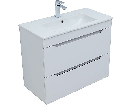 Тумба под раковину Aquanet Практика 80 330459 подвесная Белая матовая