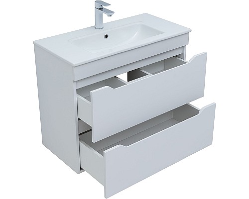 Тумба под раковину Aquanet Практика 80 330459 подвесная Белая матовая