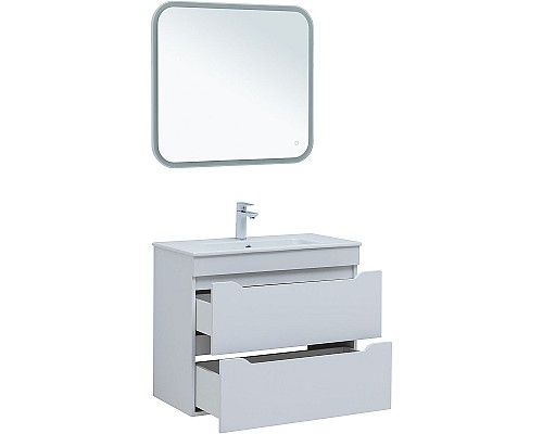 Тумба под раковину Aquanet Практика 80 330459 подвесная Белая матовая