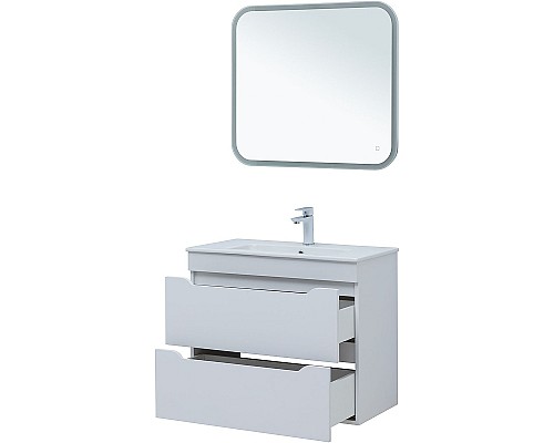 Тумба под раковину Aquanet Практика 80 330459 подвесная Белая матовая