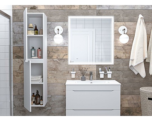 Тумба под раковину Aquanet Практика 80 330459 подвесная Белая матовая