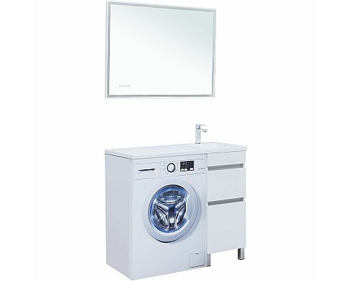 Тумба под раковину Aquanet Вега 100 329122 Белый глянец