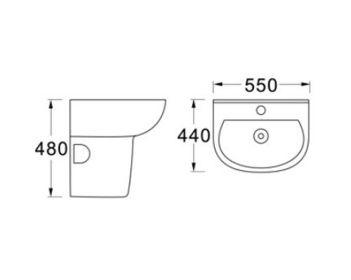 Раковина Aquatek 55 AQ5430-00 Белая