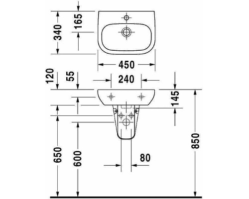 Раковина Duravit D-code 45 Белая