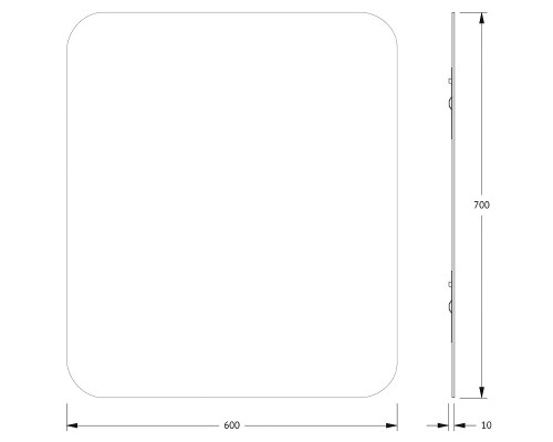 Зеркало Evoform Colora 70х60 BY 0436 с окантовкой - Черный цвет