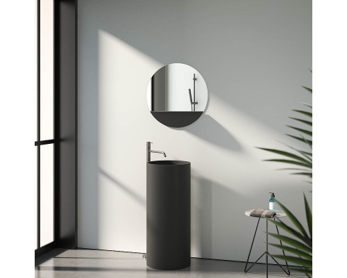 Зеркало Evoform Shadow d60 BY 0561 с металлической полочкой - Черный цвет