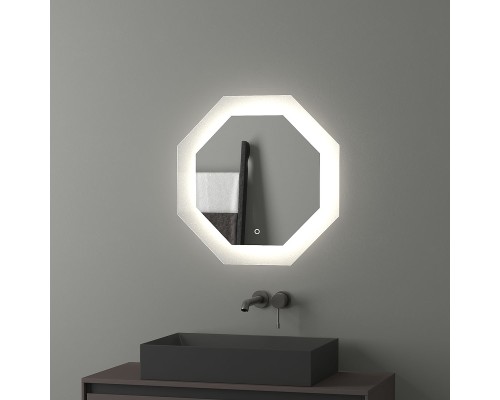 Зеркало Evoform Ledshine 60x60 с подсветкой 19 W - сенсорный выключатель - нейтральный белый свет