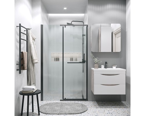 Душевая дверь Grossman Pragma 110 100.K33.03.110.21.02 профиль Черный матовый стекло шиншилла