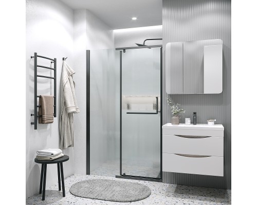 Душевая дверь Grossman Pragma 110 100.K33.03.110.21.02 профиль Черный матовый стекло шиншилла