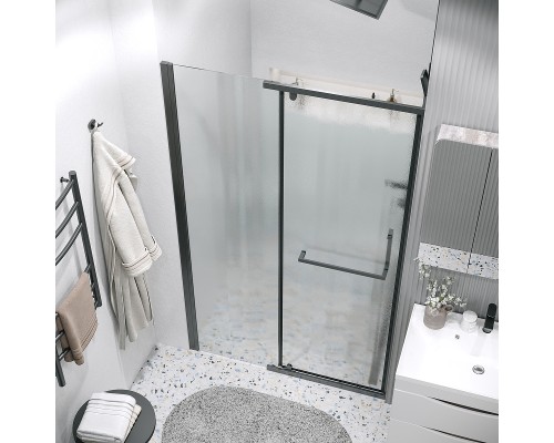 Душевая дверь Grossman Pragma 110 100.K33.03.110.21.02 профиль Черный матовый стекло шиншилла