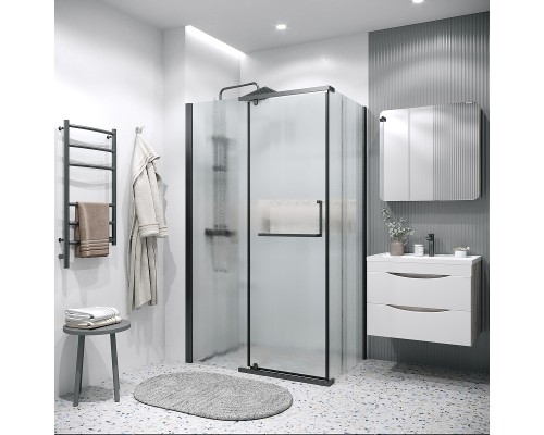 Душевой уголок Grossman Pragma 100х80 120.K33.03.1080.21.02 профиль Черный матовый стекло шиншилла