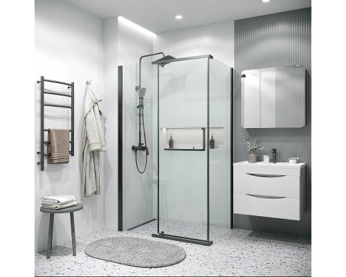 Душевой уголок Grossman Pragma 100х90 120.K33.03.1090.21.00 профиль Черный матовый стекло прозрачное