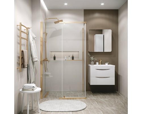 Душевой уголок Grossman Pragma 120х80 120.K33.03.1280.32.00 профиль Золото сатин стекло прозрачное