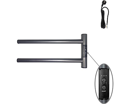 Электрический полотенцесушитель Маргроид Cook 190х110 Cook-1840-1049-7024R правый Графитовый серый Электрический полотенцесушитель Маргроид Cook 190х110 Cook-1840-1049-7024R правый Графитовый серый